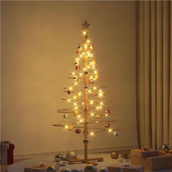 Wooden Christmas Tree with Stand Brown 150 cm Bamboo vidaXL