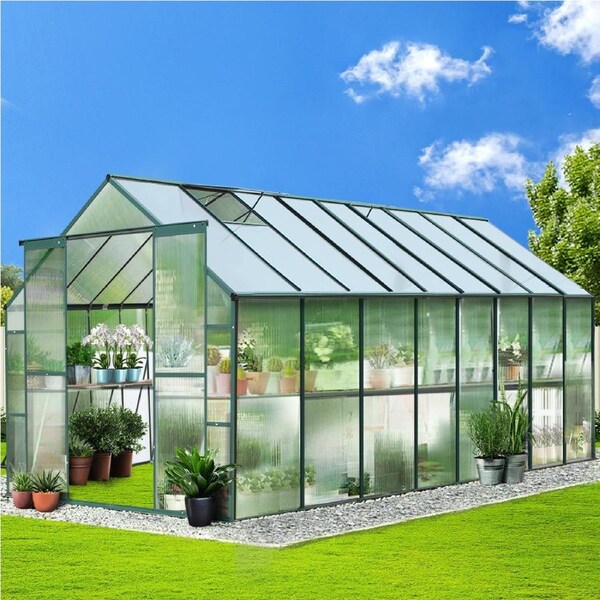 Green Fingers Greenhouse Walk-in Aluminium Green House 2.44x5.1x2.1M