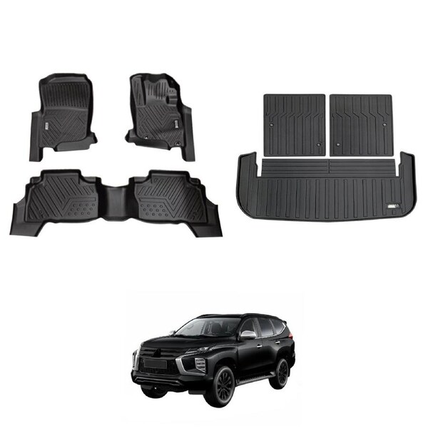 5D Car Floor Mats Boot Liner for Mitsubishi Pajero Sport 7-Seat 2015-Onwards