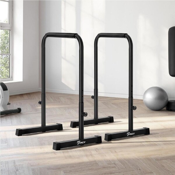 Finex Parallel Dip Bar Station Adjustable Dip Stand Station Push Up Gym Fitness