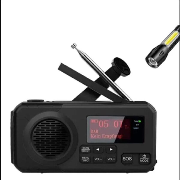 Digital Solar Emergency Radio Black