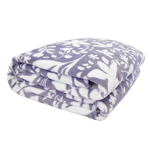 Bambury Liv Ultraplush 280GSM Bedding Floral Blanket Blue Double