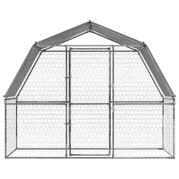 Dog Cages 2 pcs with Roof and Door Silver