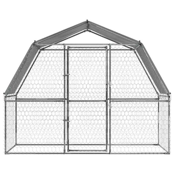 Dog Cages 2 pcs with Roof and Door Silver