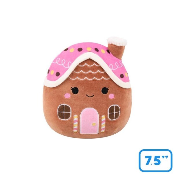Squishmallows - Minna the Brown and Pink Gingerbread House 7.5" Christmas Plush