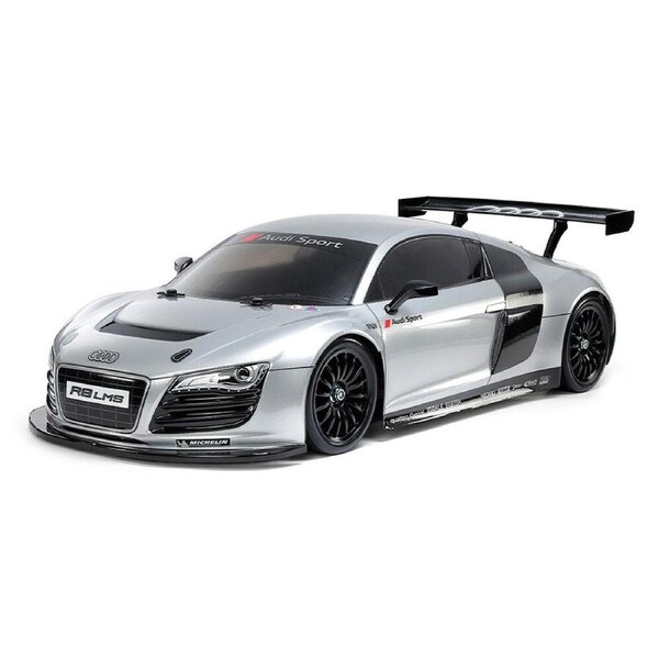 Tamiya 1:10 Scale Audi R8 LMS 2008 Silver Painted Body TT-02 RC Model Kit