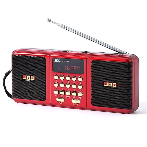 Portable FM Radio Bluetooth Speaker Red