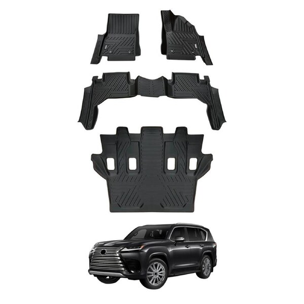 5D 3 Rows TPE Floor Mats for LEXUS LX Series LX500d LX600 7-Seat 2021-Onwards