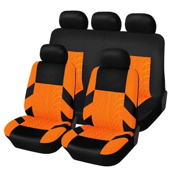 Catzon Car Seat Covers Full Set Universal Airbag Compatible Protector-Orange