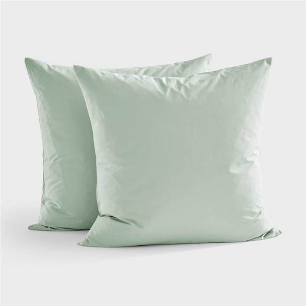 Dreamaker 300TC Cotton Percale Euro Pillowcase Sage Twin Pack