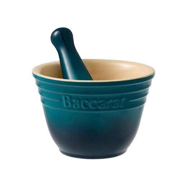Baccarat Mortar And Pestle Spice Herb Manual Grinder - Hand Spice Mix Blending Aid - Stoneware