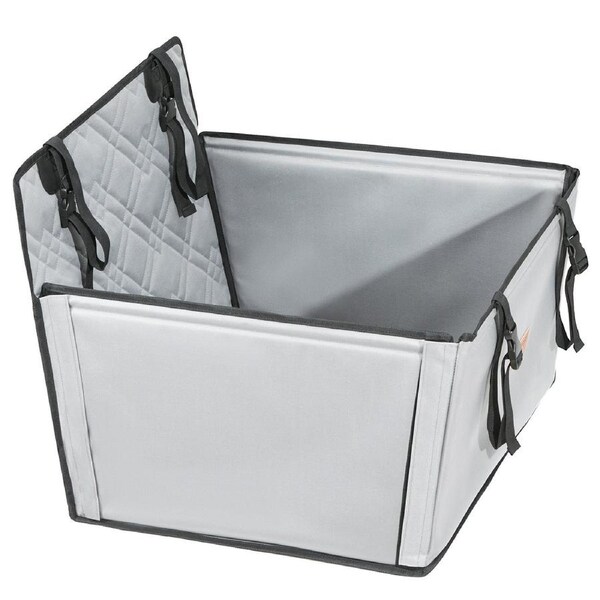 Dog Car Seat, Waterproof Dog Booster Seat for Car with Support Frame, Pet Car Seat with Clip-On Safety Leash, Dog Car Bed for Small, Medium and Large Dog up to 18.1 kg, Gray