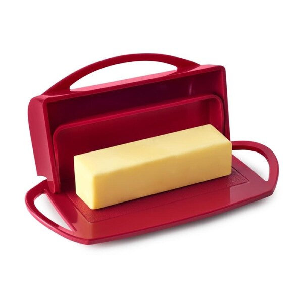 Better Dish Butter Kitchen Storage Dish/Container With Flip Top Lid Red