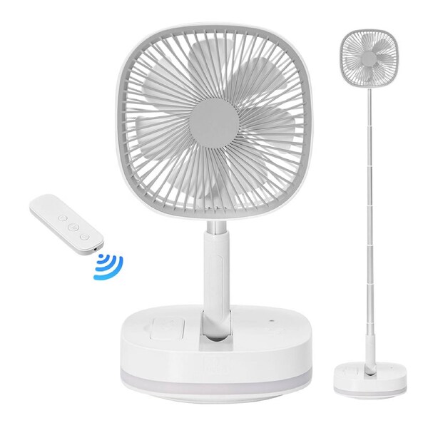 Quiet 20000mAh Portable Camping Fan 88 hour- Telescopic Oscillating Floor/Desk Fan with 4 Speeds & Timer 120o Swing 180o Tilt Camping Home Office Use