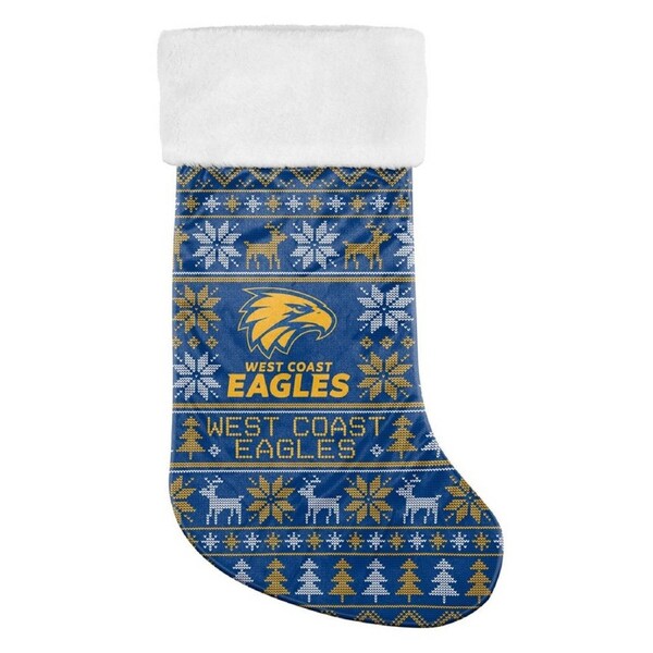 AFL Jumbo Christmas Stocking West Coast Eagles Sweater Print XMAS