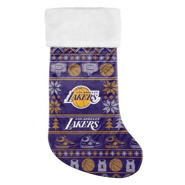 NBA Jumbo Christmas Stocking Los Angeles Lakers Sweater Print XMAS