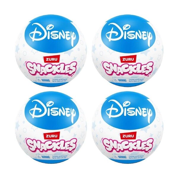 4PK Zuru Snackles 5In Capsule Disney Soft Toy Plush Kids/Children - 3y+ Assorted