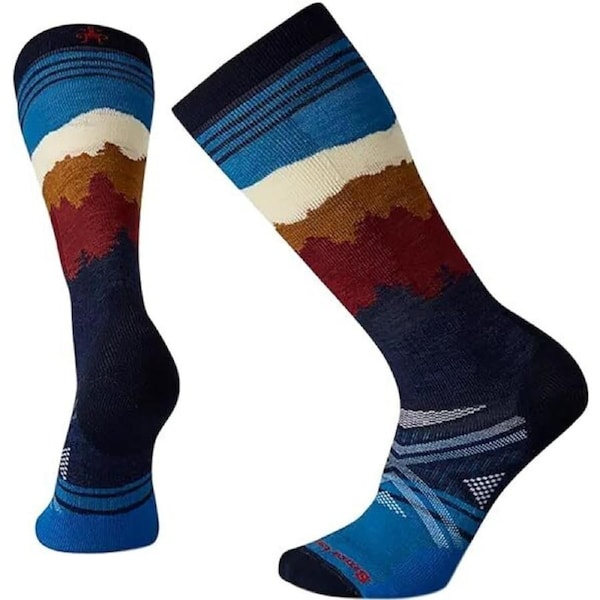 Smartwool PhD Ski Medium Alpenglow Pattern Merino Wool Socks M