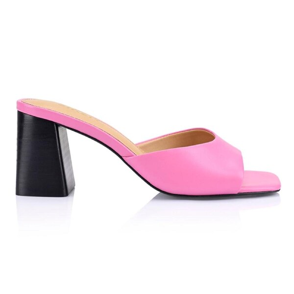 Siren Women's Stop Heeled Mules Rose Leather 39