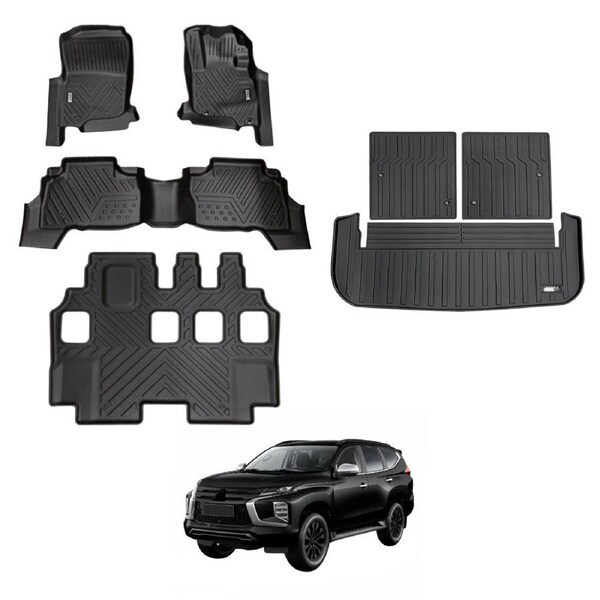 5D Car Floor Mats Boot Liner for Mitsubishi Pajero Sport 2015-Onwards