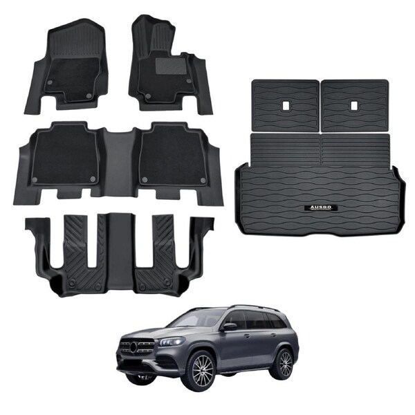 Double-Layer Car Floor Mats Boot Liner for Mercedes-Benz GLS-Class GLS Class X167 2019-Onwards