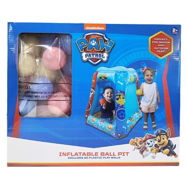 Paw Patrol Inflatable Ball Pit with 20 Balls Indoor Outdoor Play Ages 2 +
