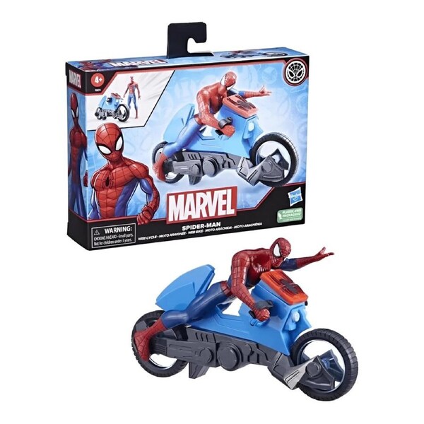SpiderMan Web Cycle Action Figure with Motorcycle Toy 6" Superhero Set