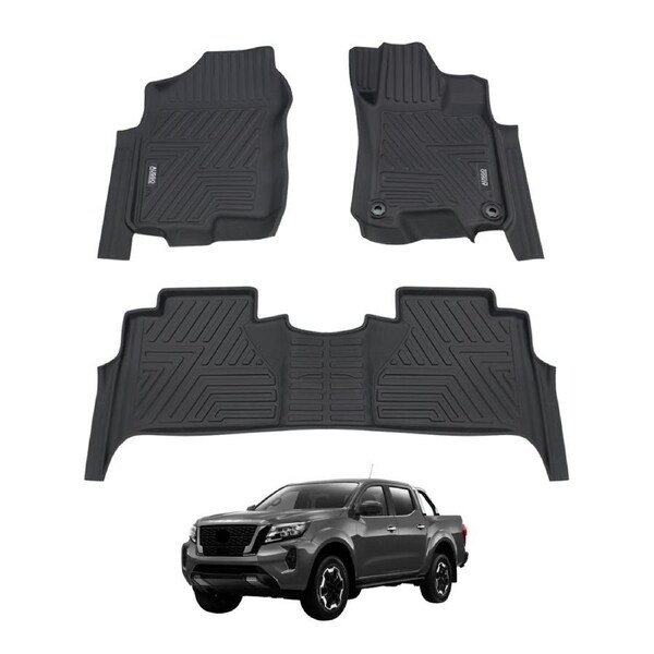 5D Car Floor Mats for Nissan Navara NP300 D23 Dual Cab Without Cup Holder 2015-2025