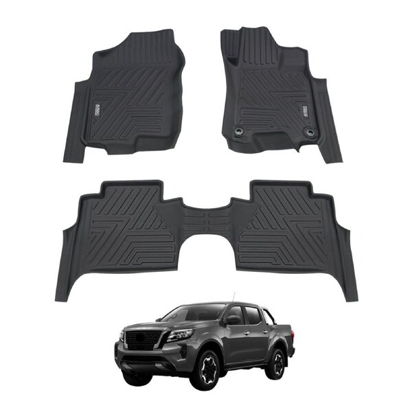 5D Car Floor Mats for Nissan Navara NP300 D23 Dual Cab With Cup Holder 2015-2025
