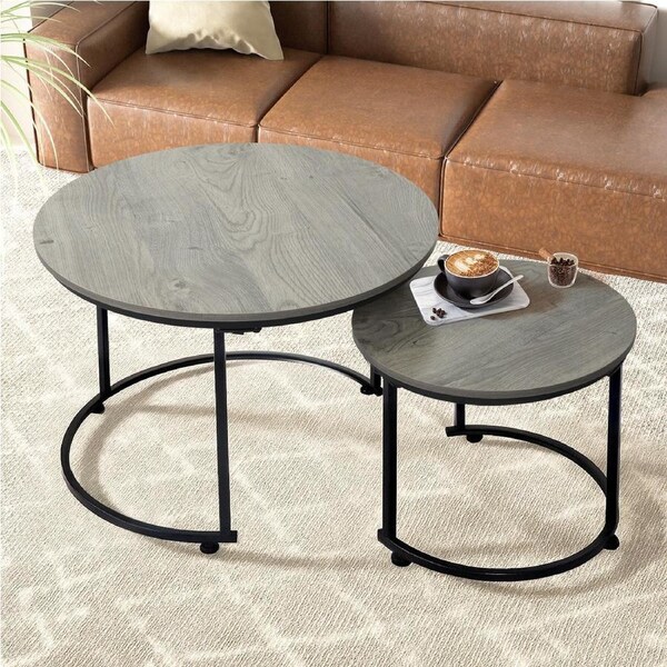 2-Piece Nesting Coffee Table - Grey