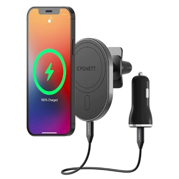 Cygnett Maghold 15W Car Vent Wireless Charger (CY4415WLCCH) - Black