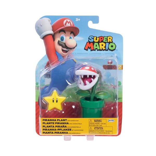 Nintendo Super Mario 4" Figures - Piranha Plant with Super Star