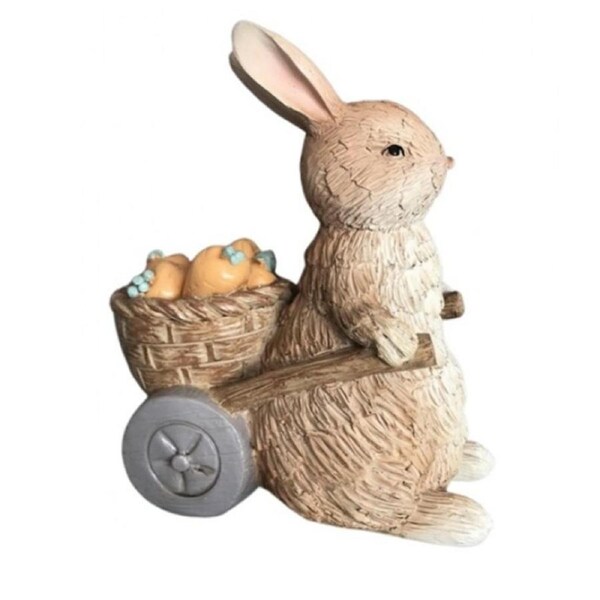 Country Inspired Ornament Bunny Rabbit with Cart ET321A