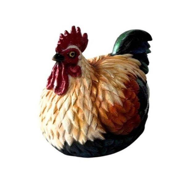 Country Inspired Ornament Resin White Hen PR233