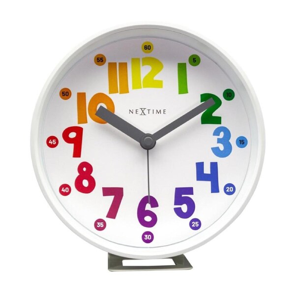 NeXtime Sophia Plastic Round Alarm Clock w/ Night Light Multi Colour 12.5x13cm
