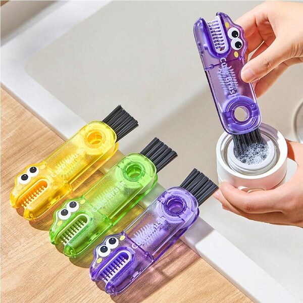 3 Pcs 3 In 1 Cup Lid Cleaning Brush U-Shaped Gap Cleaning Brushes Cup Scrubber