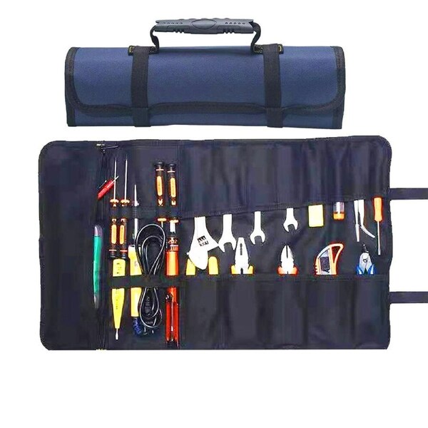 23 Pocket Tool Bag Roll Up Tool Organizer Portable Tool Storage With Zipper Pouch