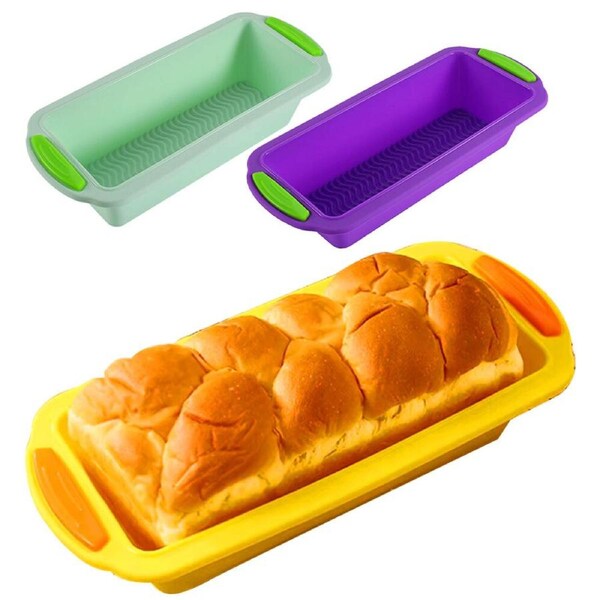 3pcs Household Rectangular Silicone Mold Candy Toast Mould Baking Cake Mold