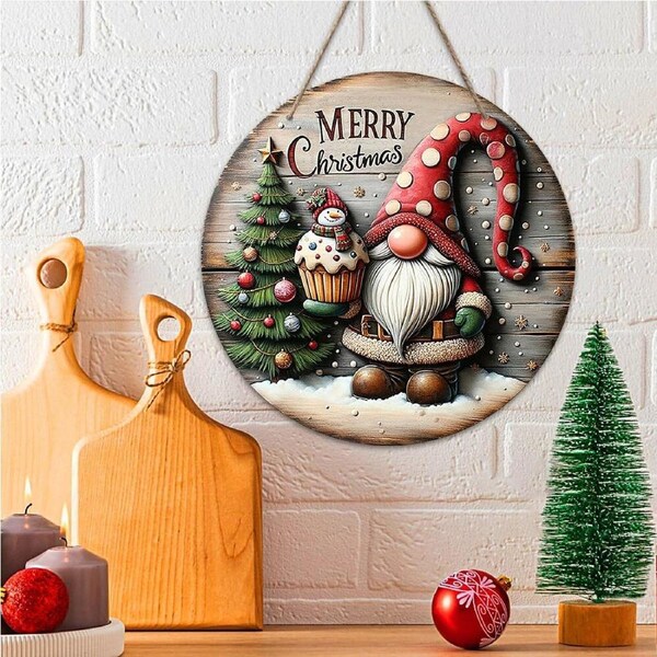 3Pcs Christmas Decorations Wooden Sign Merry Christmas Hanging Plaque Ornaments