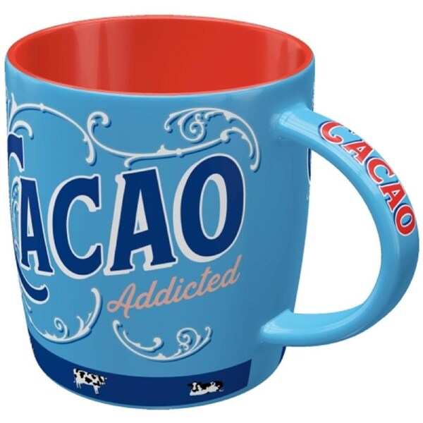 Nostalgic-Art Ceramic Mug Cacao Addicted 330ml Retro/Vintage Blue Coffee Cup