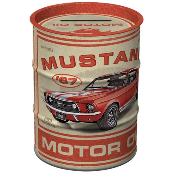 Nostalgic-Art Oil Barrel Ford Mustang GT 1967 Motor Vintage Money Box