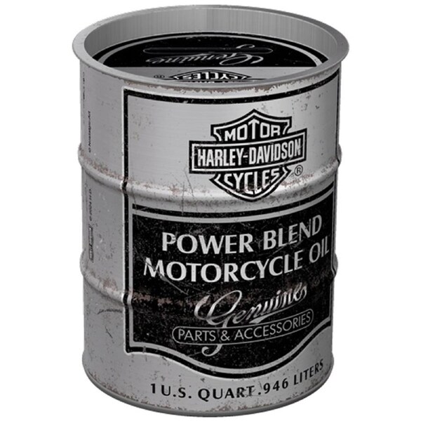 Nostalgic-Art Oil Barrel Harley-Davidson Power Blend Vintage/Retro Money Box