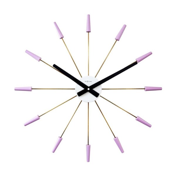 NeXtime Plug-Inn Stainless Steel Silent Wall Clock 58cm Lavender