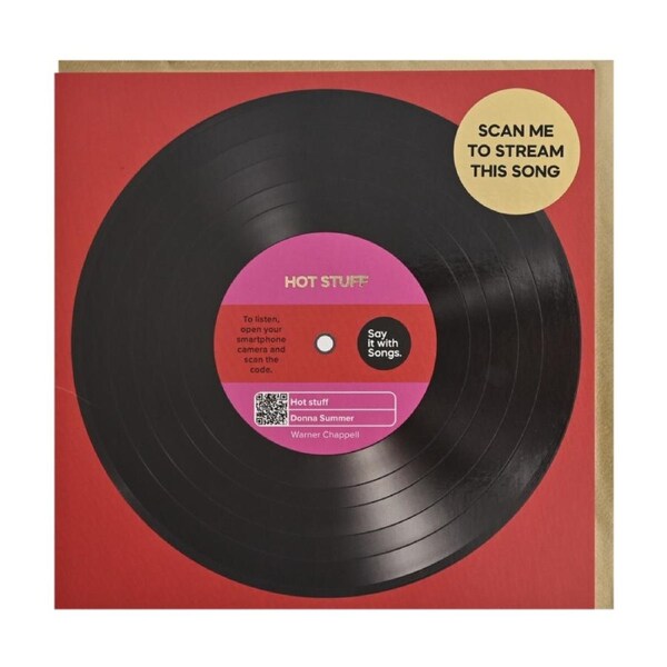 Say It With Songs Dark Red Greeting Card Hot Stuff Donna Summer 16.5x16.4cm