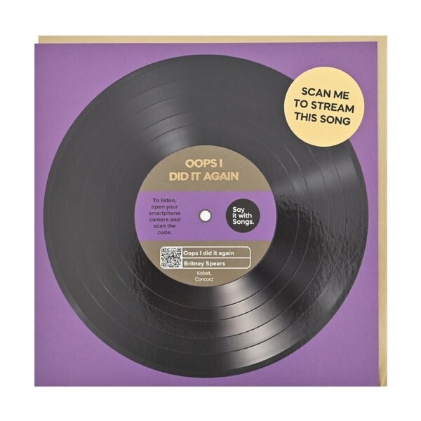 Say It With Songs Purple Greeting Card Oops!...I Did Again Britney Spears
