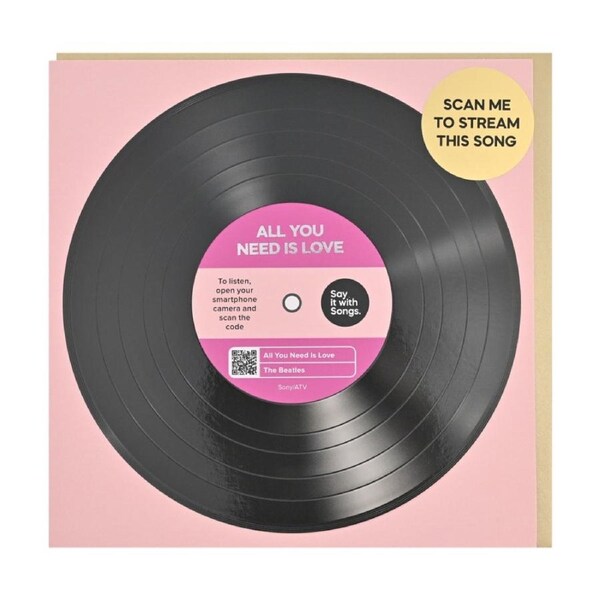 Say It With Songs Greeting Card All You Need Is Love The Beatles 16.5x16.4cm