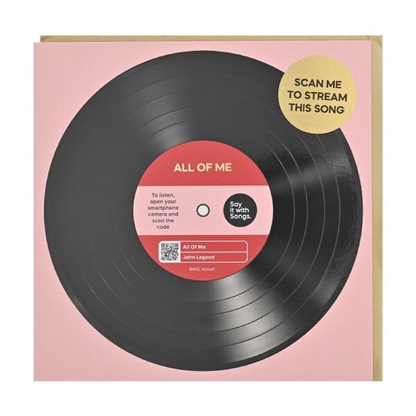 Say It With Songs Greeting Card All Of Me John Legend 16.5x16.4cm Pink