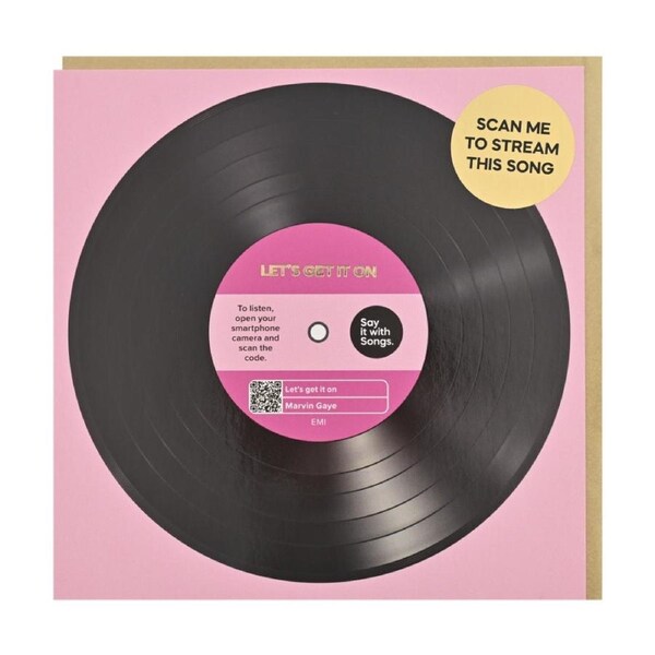 Say It With Songs Pink Greeting Card Let's Get On Marvin Gaye 16.5x16.4cm