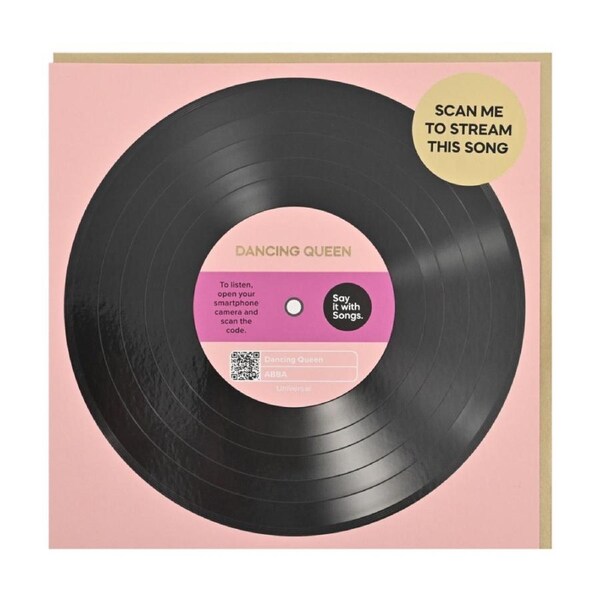 Say It With Songs Greeting Card Dancing Queen ABBA 16.5x16.4cm Pink