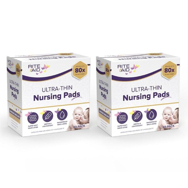 80PK Rite Aid Ultra-Thin Soft Nursing Breast Pads/Covers Water Proof/Lightweight